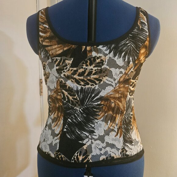 J.T.B. Petite Black, White and Tan Sleeveless Tank Sz PS - Picture 1 of 7